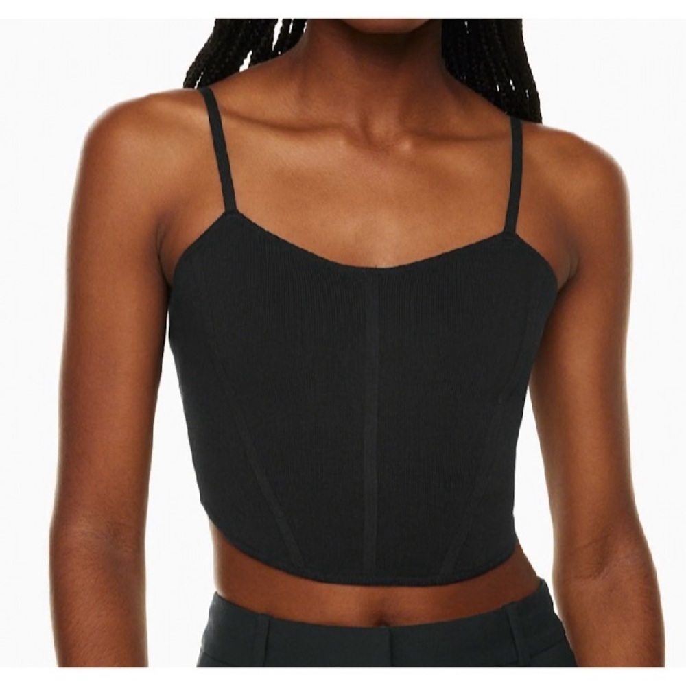ARITZIA BABATON Franklin Sculpt Knit Bustier in Black